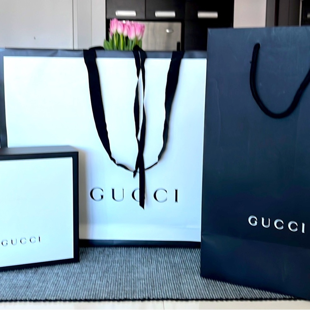 Gucci paper bags and belt box great for decoration!
